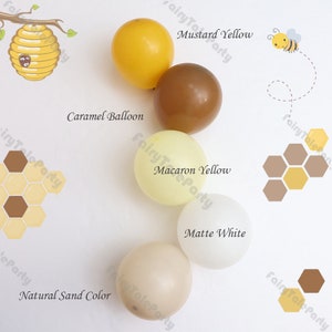 Kit ghirlanda di palloncini fai da te per feste api da 4-16 piedi, decorazioni per arco di palloncini giallo senape caramello, boho, compleanno, bambini, rivelazione del sesso, battesimo, matrimonio