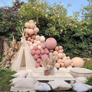 102/127 pz Palloncini raddoppiati Ghirlanda Arco Albicocca Crema Palloncino Kit Polveroso Rosa Globos Compleanno Matrimonio Baby Shower Party Decorazioni
