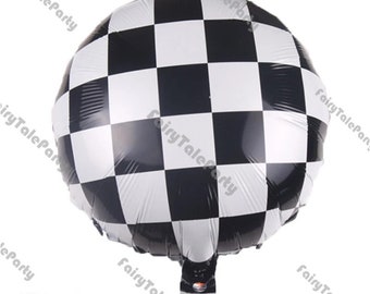 Due rapidi decorazioni per 2° compleanno auto da corsa a tema forniture – Vintage blu verde palloncini ghirlanda kit sfondo a scacchi