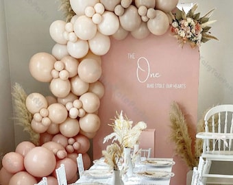 6-16ft Nuetral Balloons Garland Kit Cream Peach Peachy Beige Balloon Arch Wedding Decorations Baby Shower Bridal Shower Birthday Party Decor