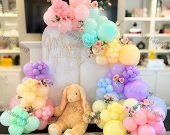 127pcs Pastel Colored Balloons Garland Set Rainbow Balloon Arch Blue Purple Pink Yellow for Baby Shower Birthday Party Baptism Decorations