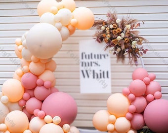 Doubled Cream Peach Balloon Garland Kit Macaron Hot Pink Latex Balloons Arch Birthday Baby Shower Anniversary Weddings Party Decoration