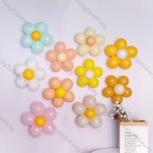 Kit da parete con palloncini a forma di margherita colorata, per bambina, stile Boho, rosa pesca, per baby shower, addio al nubilato, compleanno, matrimonio