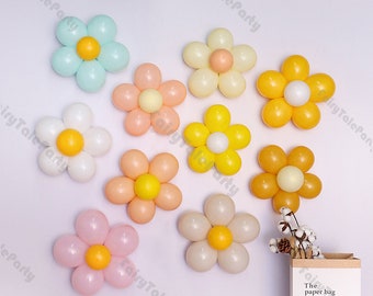 Folienballon Gänseblümchen 16 Stück - Pastellfarben Für Geburtstag Party