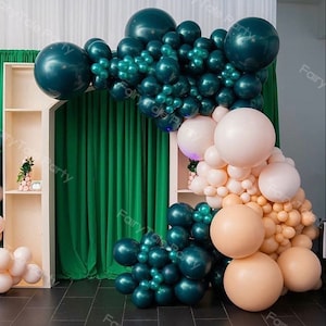 Doppia alzavola blu palloncini ghirlanda fai da te crema pesca arco kit matrimonio palloncino decorazioni baby shower Birtdhay damigella d'onore partito globos forniture