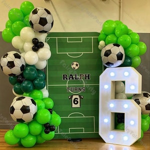 105 pezzi Kit arco palloncino calcio verde nerastro opaco Tema calcio 1° 2° compleanno Palloncini salice per feste sportive Baby Shower Decorazioni