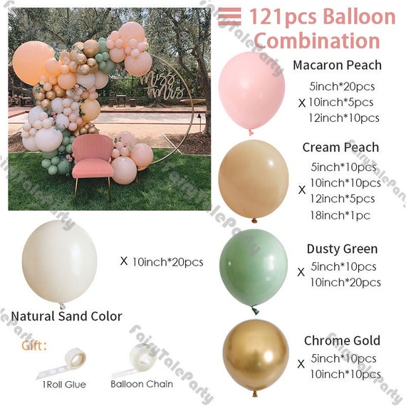 Balloon Arch Sage Green, ballon Garland Arch Kit Avocat Vert Menthe Vert Or  Blanc Latex Ballons Pack 103pcs Pour Anniversaire Baby Shower Mariage Jungl