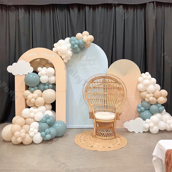 Blue Balloons 113Pcs, Dusty Blue Balloon Arch Garland Kit Different Sizes, 5 10 12