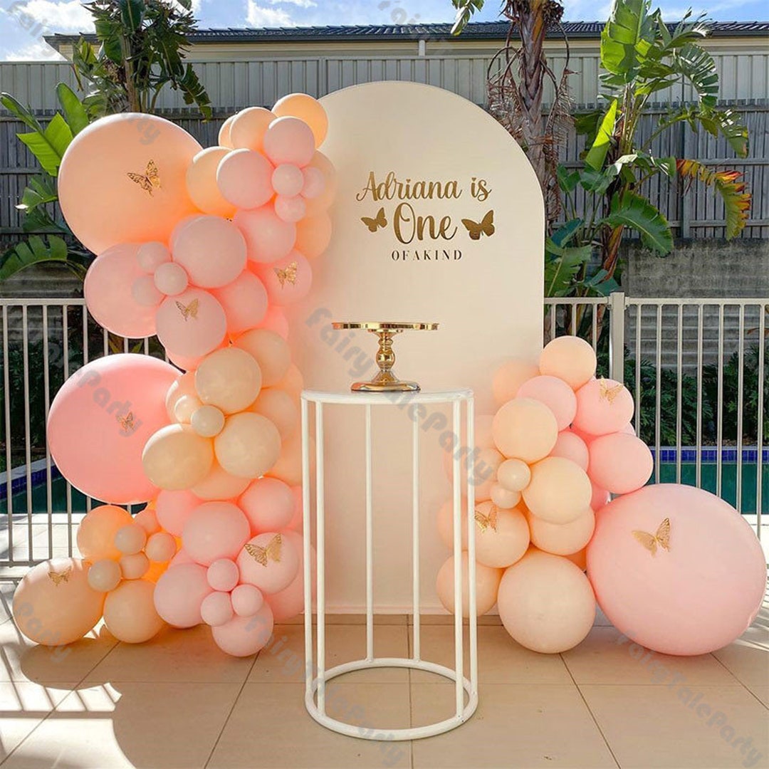 DIY Large 55 Pretty Peach and White Birthday Balloon 