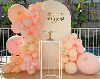 93pcs Baby Shower Balloon Arch Kit DIY Balloon Garland Peach Pink Balloons 1st 2nd Birthday Party Wedding Decororation Kid Girl Anniversary