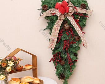 Couronnes de Noël | Couronne de petits fruits à suspendre | Kits de couronnes de bricolage | Couronnes et décorations de porte | Cadeaux de couronnes de baies artificielles, couronnes de porte d'entrée