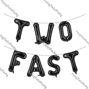 Two Fast Car Race Theme 2nd Birthday Balloon Banner Decoration Aluminum Banner Race Car Party Kids Boy Toy Topper Racing Car