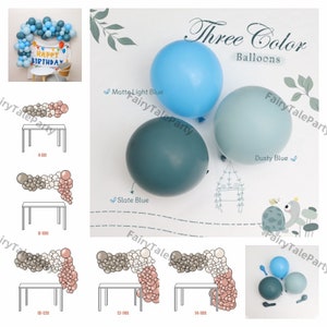 Blue Birthday Party Balloons Garland Kit Dusty Slate Blue Balloon Arch Ocean Theme Baby Shower Baptism Wedding Bride Christening Decoration