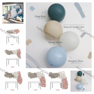 Kit ghirlanda di palloncini personalizzati Ardesia Blu Sabbia Bianca Palloncino Arco Battesimo Ragazzo Baby Shower 1° 2° Compleanno Festa Battesimo Decorazione Forniture