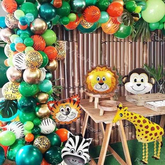 147pcs Jungle Safari Theme Party Balloon Garland Kit Palloncini di