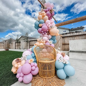 144pcs Colorful Balloon Set Garland Kit/Macaron Pink and Blue Balloon Arch Set/Baby Shower/Festival/1st Birthday Party Decoration Supplies