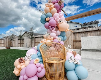 144pcs Colorful Balloon Set Garland Kit/Macaron Pink and Blue Balloon Arch Set/Baby Shower/Festival/1st Birthday Party Decoration Supplies