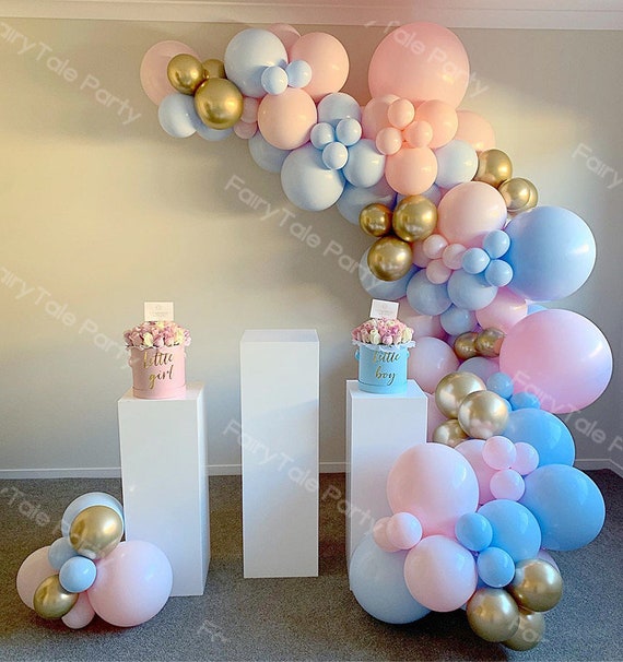 104pcs Chrome Gold Balloons Garland Arch Kit Macaron Blue Baby | Etsy