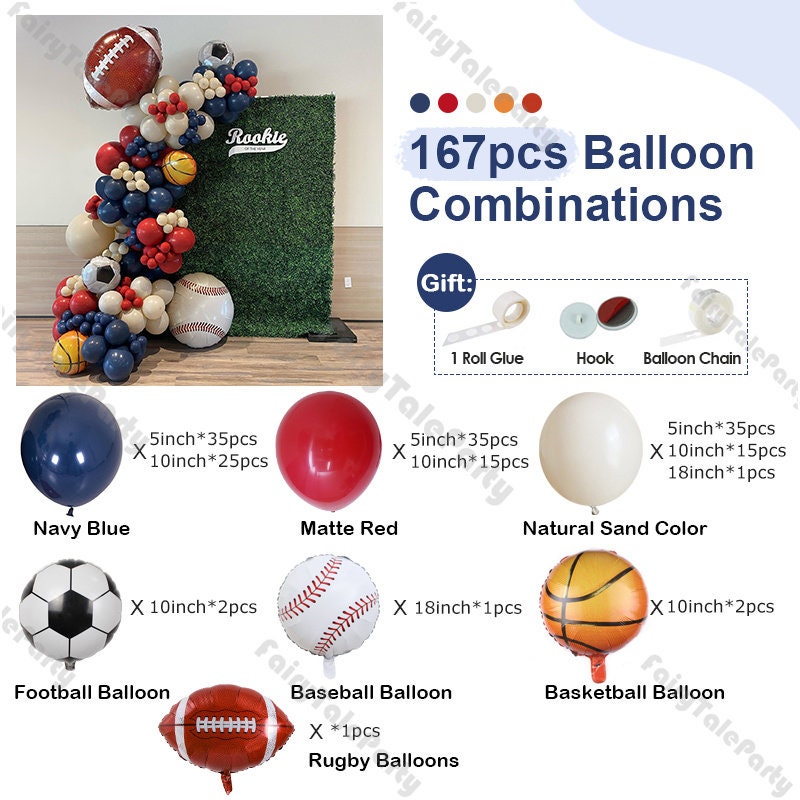 167pcs Sports Birthday Balloon Garland Arch Kit Football Etsy