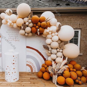 Terracotta Balloons Arch Country Wedding Decoration Orange Cream Peach Ballon Garland Bride To Be Anniversary Birthday Party Decor Supplies