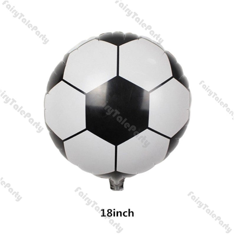Kit de guirnalda de globos de fútbol de 99 piezas / Decoración para fiesta de cumpleaños de fútbol / Globos de fútbol cromados azul y plateado para fiestas infantiles imagen 4