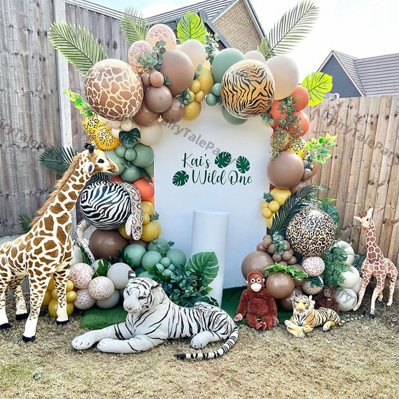 6 stukken (18-24 inch) Safari Dier Folieballonnen, Jungle Safari Thema