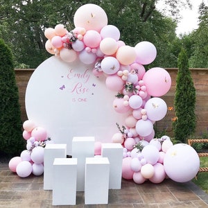 113pcs pastello amaretto rosa viola palloncini ghirlanda kit Gream Peach Balloon Arch per baby shower compleanno doccia nuziale decorazioni di nozze