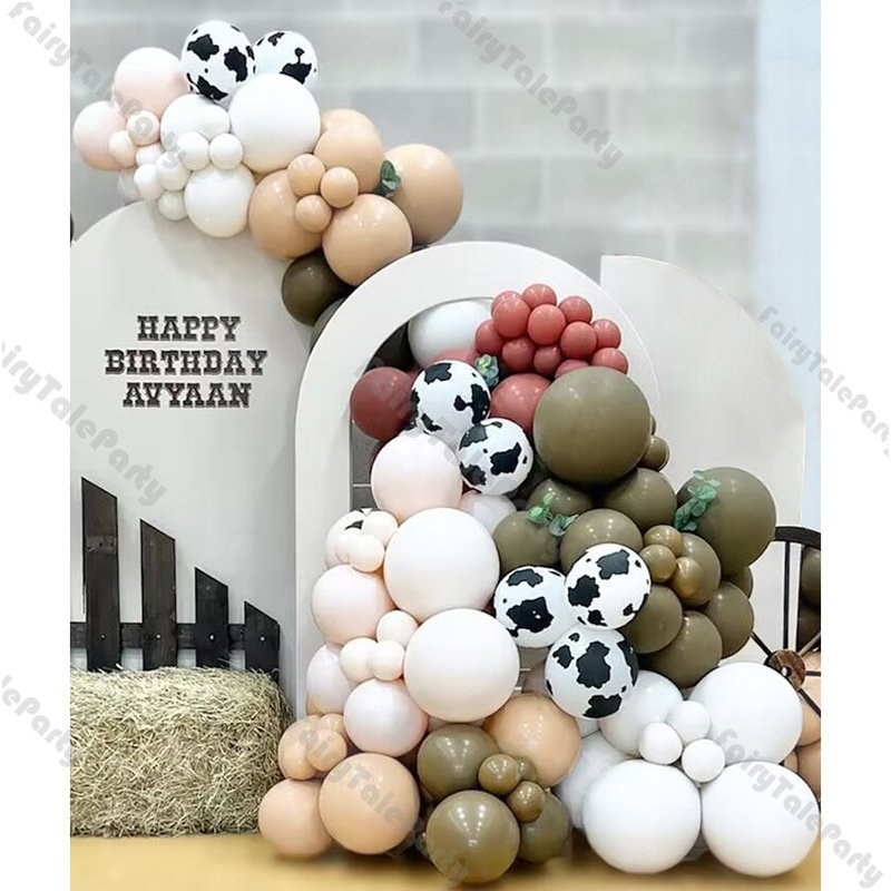 Palloncini con Stampa di Mucca, 7 Pezzi a Forma di Mucca, Palloncino Enorme in Lamina di Mucca