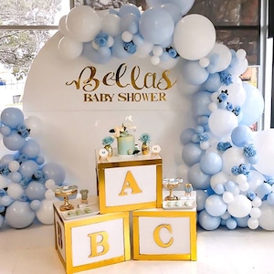 155pcs Pastel Blue White Balloons Garland Arch Kit Macarron Balloon For Birthday Wedding Anniversary Baby Shower Party Decorations Backdrop