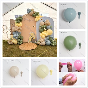 157 pezzi palloncini per feste di compleanno ghirlanda blu polveroso verde giallo sabbia bianco palloncino arco bambini baby shower battesimo battesimo decorazioni forniture