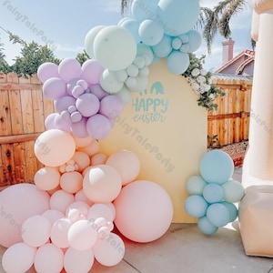 Kit ghirlanda di palloncini in lattice, 99 pezzi, blu, menta, viola, pesca e rosa baby, per feste di compleanno, decorazioni per baby shower e principesse.