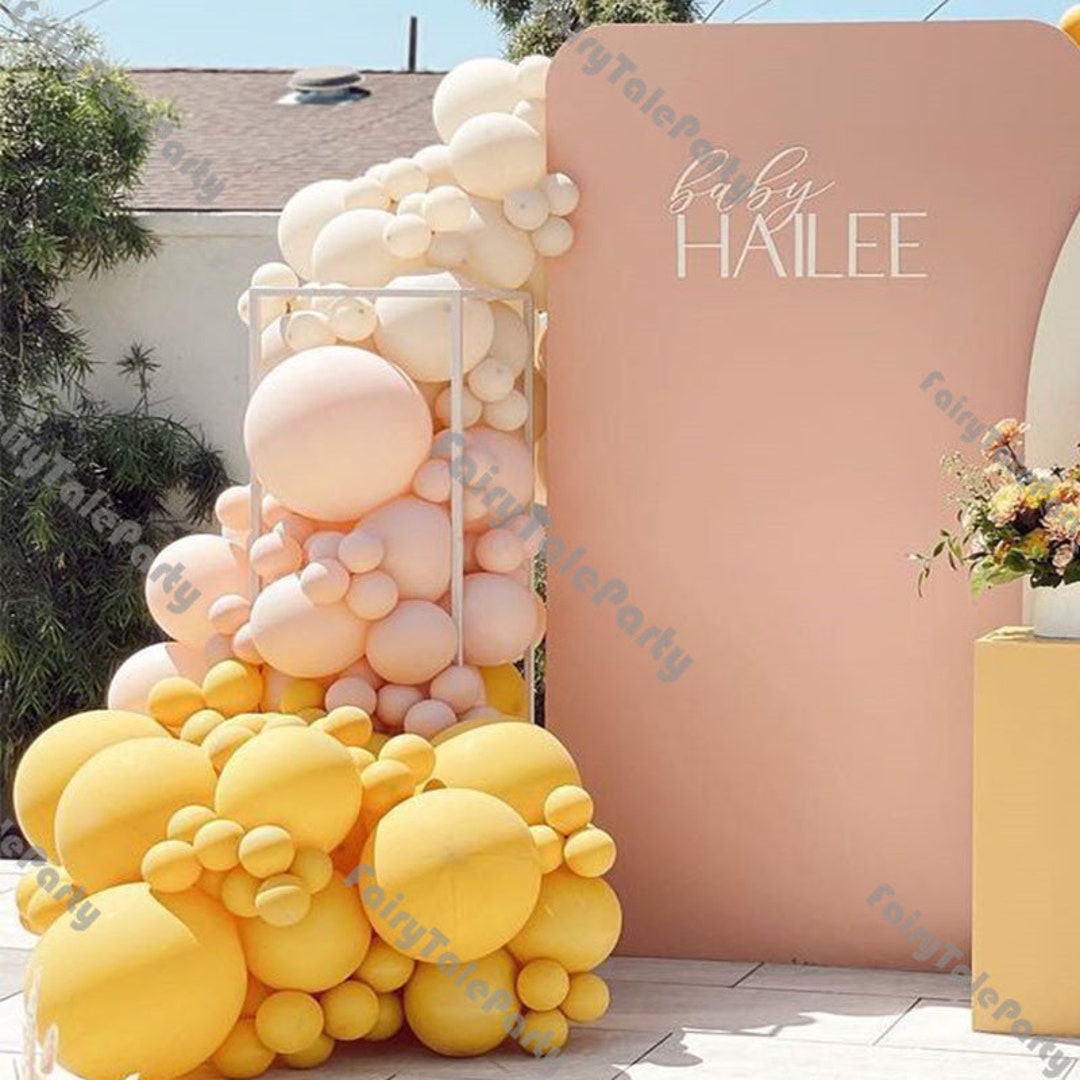 123pcs Blush Pink Balloons Garland Arch Kit Beige Wedding Decoration