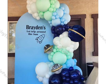 Kit de 128 globos espaciales con guirnalda, diseño de galaxia, para fiestas, bautizos, baby showers, cumpleaños, primer y segundo cumpleaños.