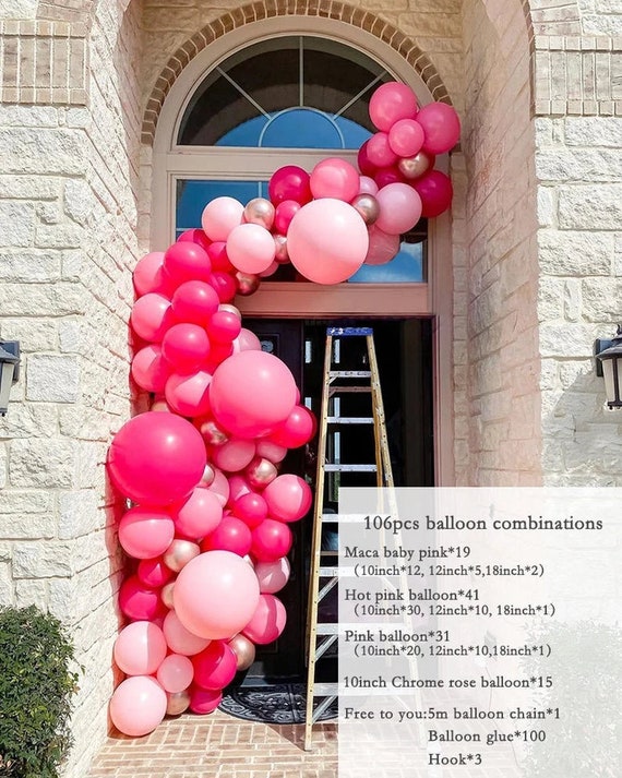 11 Rosa Latex-Luftballons »Zahl 2« – 30,5 Cm, Für 2. Geburtstag, Babyparty, Dekoration