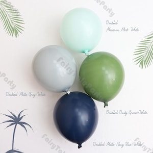 Dusty Green and Navy Blue Balloon Kit DIY Latex Balloon Garland Kit Bachelorette Party Birthday Background Decoration Supplies