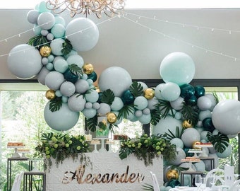 192pcs DIY Balloons Garland  Kit Layer Macaron Pastel Latex Balloon Arch Dark Green Globos For Birthday Wedding Baby Shower Party Decoration