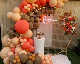 159pcs Cream Peach Coffee Balloons Garland Arch Kit Coral Red Rose Latex Balloon Brown Globos Wedding Birthday Baby Shower Party Decor