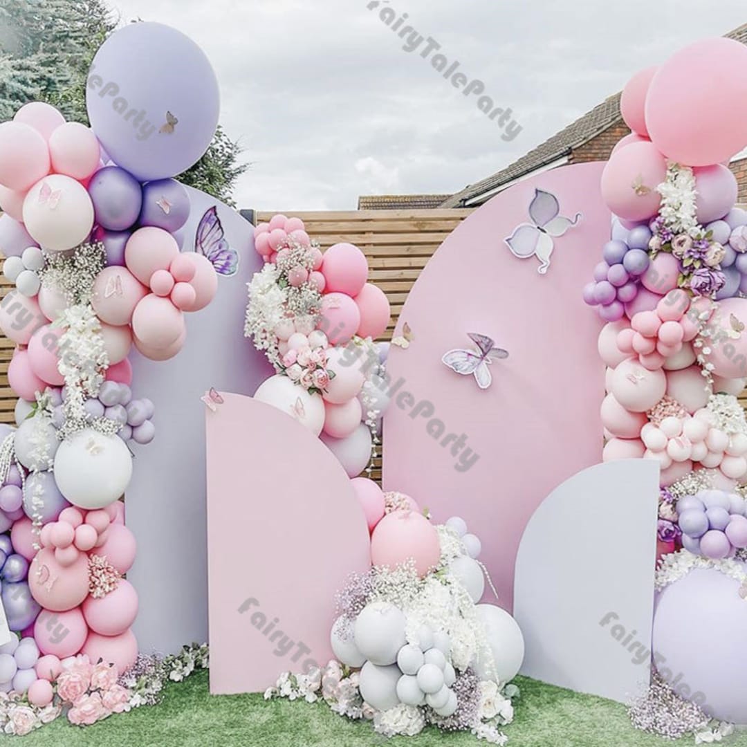 トップス shop faerie heart balloons set up 213pcs Pastel Balloon Garland Kit Butterfly Birthday Party