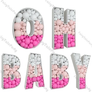 Pochoir pour lettres géantes de A à Z sur pied, ballons, boîte de remplissage, prédécoupés, grande lettre, forme de mariage, anniversaire, baby shower, décoration de fête