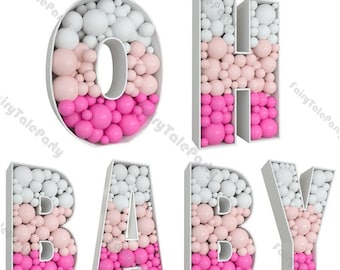 Stencil for Giant Letters A-Z Balloon Frame Stand Balloons Filling Box PRE-CUT Big Letter Wedding Shape Birthday Baby Shower Party Decor