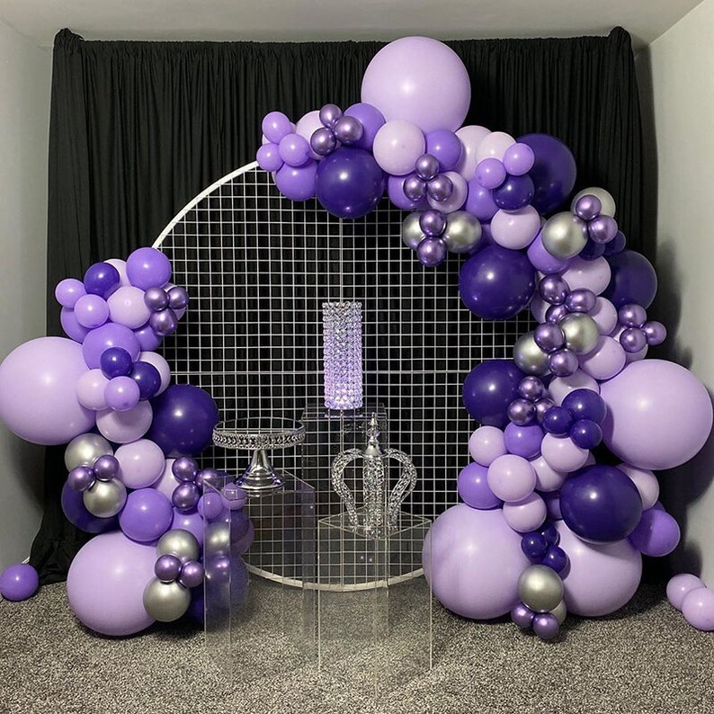 Download 140pcs Dark Purple Balloons Arch Macaroon Purple Balloon ...