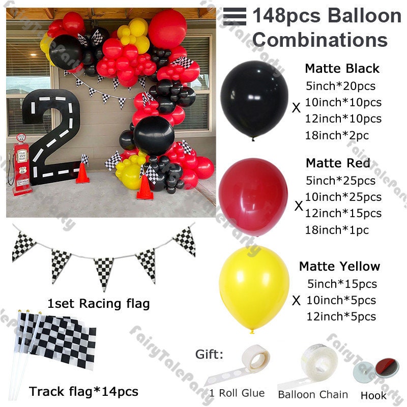 Set di palloncini auto da corsa 7 pezzi, palloncini per feste a tema auto, decorazioni per compleanni, compleanno bambini, decorazioni per feste di compleanno ragazzi, regalo di compleanno - Italia