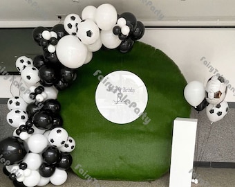 99 globos de aluminio con temática de fútbol, globos de fútbol blancos y negros, decoración para fiesta de cumpleaños de niño, juguetes de fútbol de aluminio.
