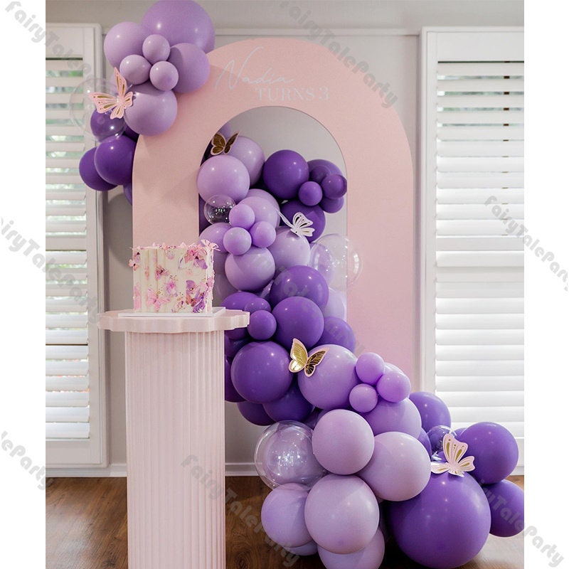 87pcs Balloon Garland Kit Retro Lilac Purple Macaroon Purple Transparent Balloon Arch for Wedding Birthday Party Baby Shower Decor Supplies
