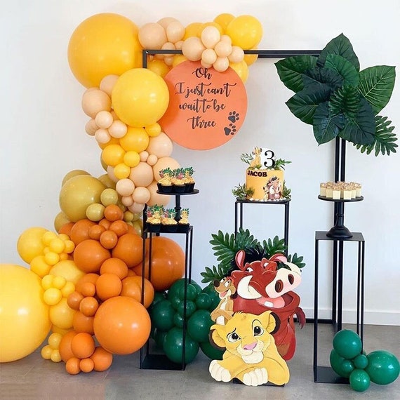 137pcs autunno safari palloncino ghirlanda compleanno baby shower festa  decorazione foresta verde raddoppiato arancio palloncini arco kit forniture  -  Italia