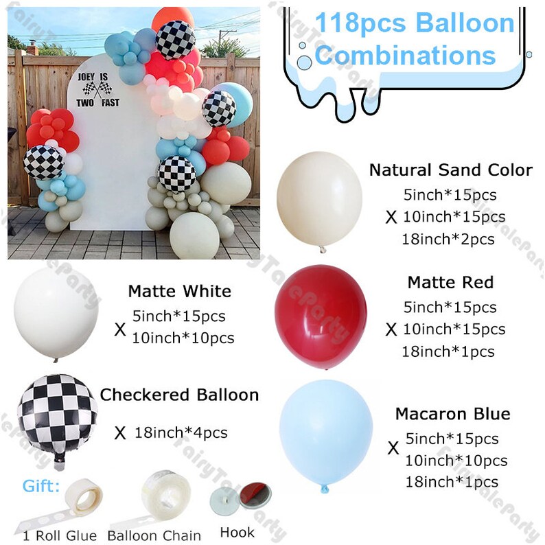 118pcs Vintage Race Car Balloon Arch Kit Muted Balloon Garland Etsy