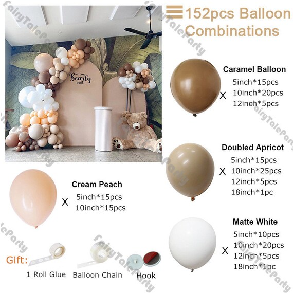 Kit 103 Ghirlande Bianco Perla Per Arco Di Palloncini – Palloncini A Doppio Strato Per Matrimoni, Compleanni, Baby Shower