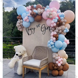 143st geslacht onthullen jongen of meisje ballonslinger kit teddybeer blauw roze bruin ballonboog kinderen verjaardagsfeestje babyshower doop decor
