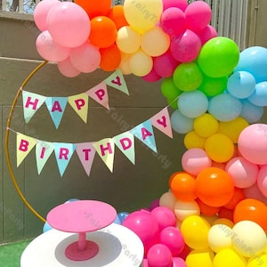 95pcs Neon Birthday Party Balloon Garland Kit Girl Shower Pastel Balloons Arch Kids Baby Shower Wedding Bridal Shower Rainbow Balloon Decor image 2