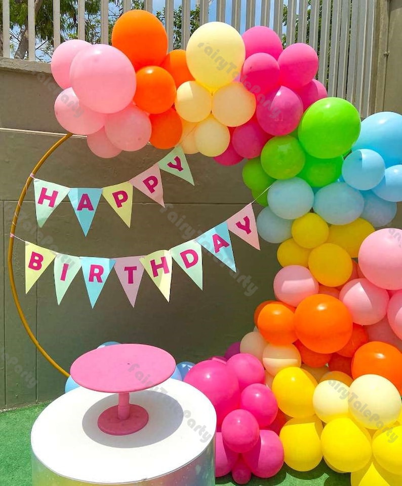 95pcs Neon Birthday Party Balloon Garland Kit Girl Shower Pastel Balloons Arch Kids Baby Shower Wedding Bridal Shower Rainbow Balloon Decor image 2